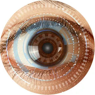 Close-up of an eye with a digital overlay